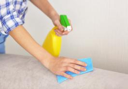 לפני שימוש בחומר ניקוי ביתי יש לנסות אותו קודם כל על פינה נסתרת בספה כדי לוודא שהריפוד לא נפגע